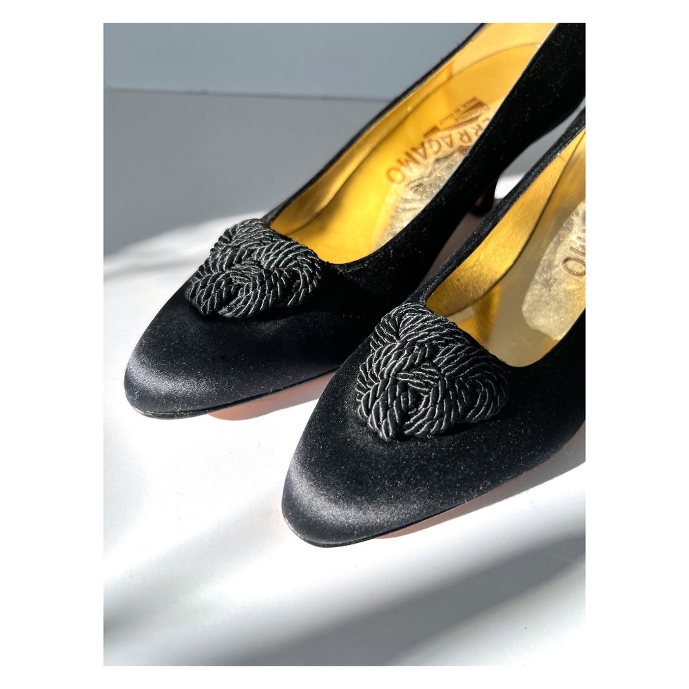 Salvatore Ferragamo Black Velvet Heels - Picture 2 of 4
